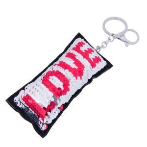 Ключодържател - магически пайети - LOVE