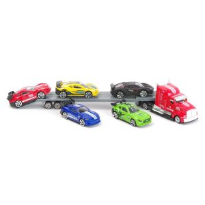 Товарен камион - платформа + 5 автомобила