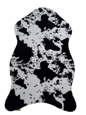 Постелка за под - бяло и кафяво - 70 х 125 см.