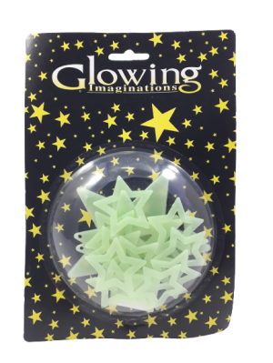 Фосфоресциращи стикери за стена - звезди - 14 броя