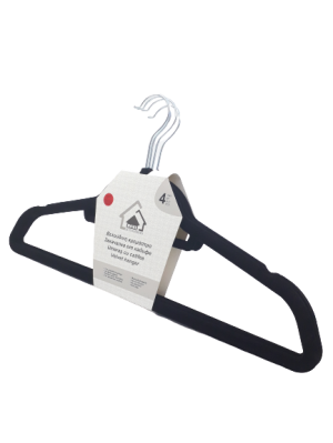 Закачалка - велурена - черна - 4 бр.