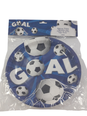 Парти чинии - футбол - картонени - 18 см. - 10 бр.