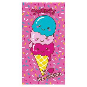Детска плажна кърпа - сладолед -  70 х 140 см.