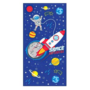 Детска памучна плажна кърпа Space Blue 70 x 140 см.
