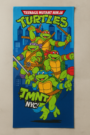 Детска памучна плажна кърпа Костенурките нинджа - 70 x 140 см