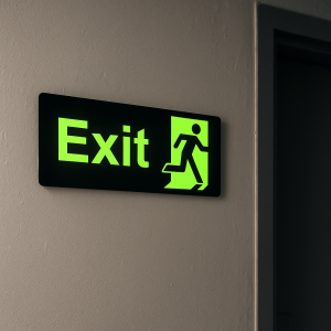 Самозалепващ се надпис - EXIT - фосфоресциращ - 34 x 14 см.