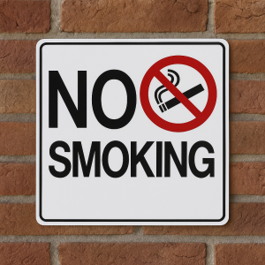 Самозалепваща табела - Пушенето забранено - No Smoking - 20 x 20 см.