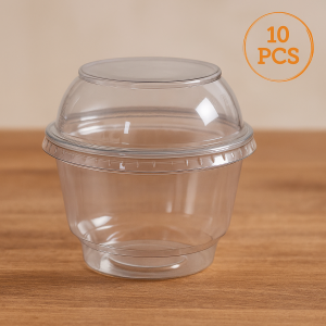 Прозрачни пластмасови купи за многократна употреба 285 мл. х 10 бр 