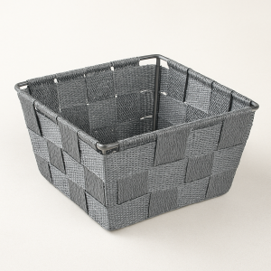 Кошница за съхранение - Сива - 14 x 14 x 6.5 см.