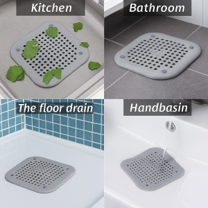 Филтър за подов сифон - Сив - 14.5 x 14.5 см.