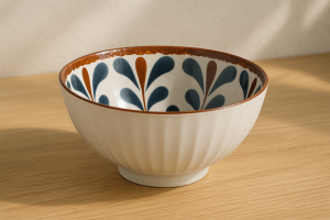 Kупичка за ядки с ръчно изрисуван флорален мотив  - 250 мл.