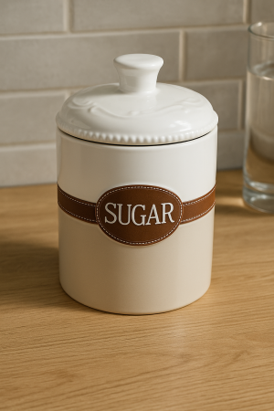 Керамичен буркан за съхранение на захар - 1 литър