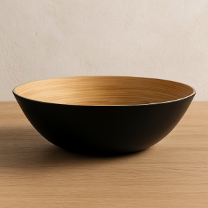 Бамбукова купа за салата - Черна - 3 литра