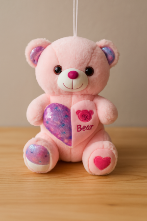 Плюшено мече за Свети Валентин - Розово - 32 см