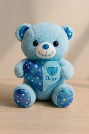 Плюшено мече за Свети Валентин - Синьо - 32 см.