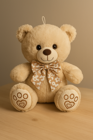 Плюшено мече за Свети Валентин с папионка - 28 см.