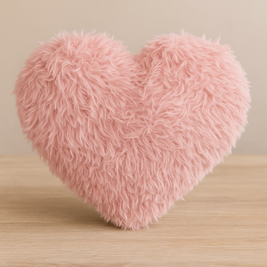 Плюшено сърце за свети валентин - Розово - 44 x 39 см.