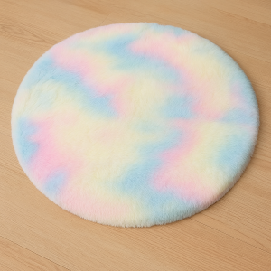 Пухкав килим - Многоцветен - Кръгъл - 80 см.