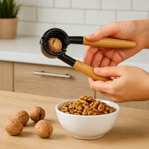 Метална ръчна орехотрошачка с дървени дръжки - 18 см.