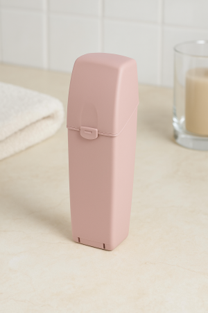 Органайзер за четки за грим - Розов - 5 x 5 x 20 см.