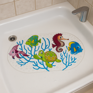 Противоплъзгаща подложка за баня - Морски Животни - 69 x 38.5 см.