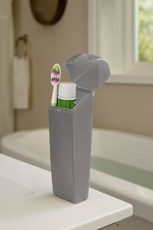 Органайзер за Четки за Зъби - Сив - 5 x 5 x 20 см.