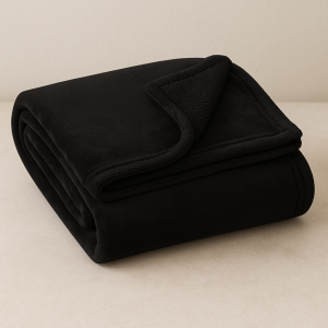 Двустранно Шалте от Шерпа и Черно Кадифе - 160 x 130 см.