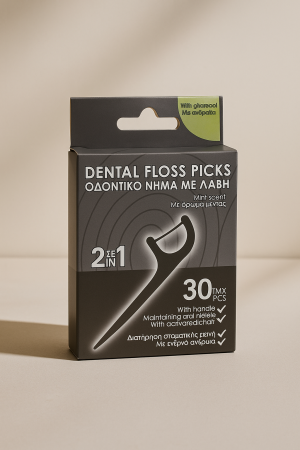 Бамбукови клечки за зъби + Конец за зъби - 30 броя