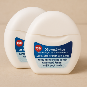 Конец за почистване на зъби с вкус на Мента 75 метра - 2 броя 