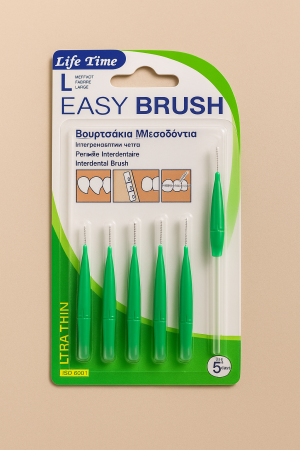 Интердентални четки за зъби - L размер - Зелени - 5 бр.
