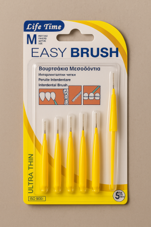 Интердентални четки за зъби - М размер - Жълти - 5 бр.