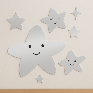 Стикери за стена - Звездички - Огледални - 6 бр 