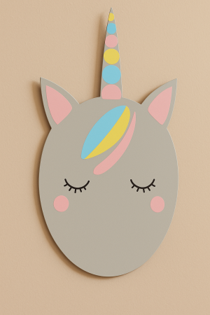 Стикер за стена - огледало с Еднорог - 16.5 x 25 см.