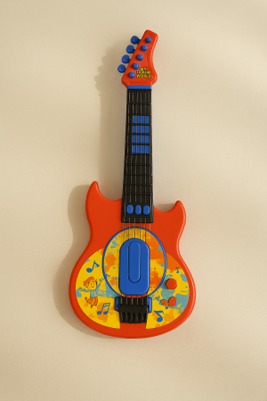 Детска китара със струни и 8 бутона за звук - 59 х 5 х 23 см