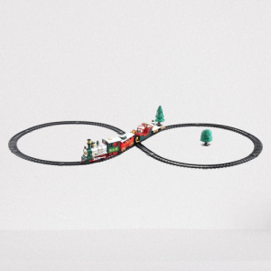 Музикално Коледно влакче с вагони и релси - 22 части 