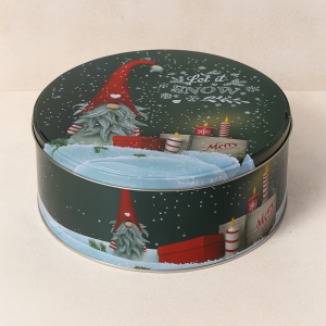 Метална коледна кутия за сладки - Гномче - 19.7 x 8.6 см.