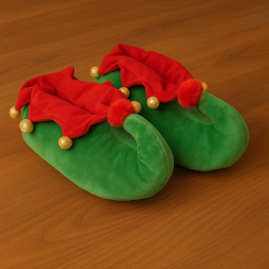 Забавни коледни пантофи на Елф  с номерация от 37 до 44 номер - 100% полиестер