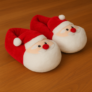 Семейни 3D коледни пантофи - Дядо Коледа - номерация от 23 до 45 номер - 100% полиестер