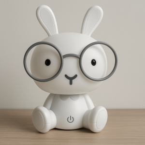 Нощна лампа Зайче с очила - 3 нива на яркост - USB кабел - 15 x 13 x 23 см.
