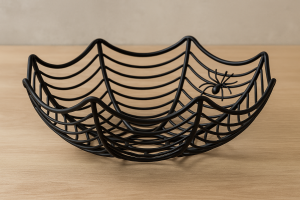 Пластмасова Хелоуин купа - Мрежа с паяци - 28 x 8 см.
