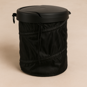 Сгъваемо кошче за смет за автомобил - Черен - 16 x 19 см.