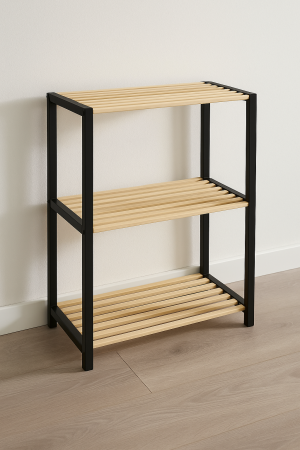 Дървен рафт на 3 нива - 65 x 29 x 78 см.