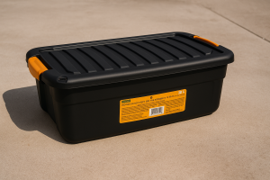 Кутия за съхранение - Черна - Пластмасова - 30 л. - 60 x 39 x 20 см.