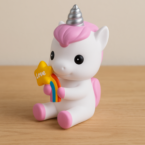 Касичка еднорог - Пластмаса - 11 x 12 x 22 см.