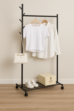 Щендер за дрехи и обувки със закачалка - 84 x 44 x 170 см.