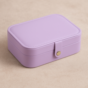 Органайзер за бижута с копче - Лилав - 16 x 11.5 x 5.5 см.