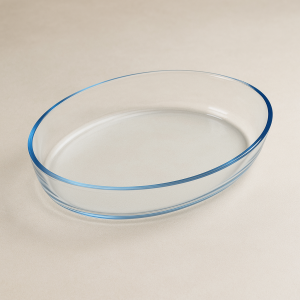 Огнеупорна стъклена тава - Овална - 35 x 24 x 6 см. - 3.2 литра