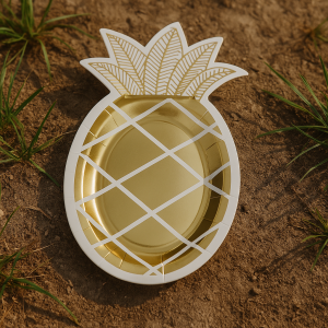 Летни хартиени  парти чинии  - Ананас  - 25 х 15,5 см - 6 бр.