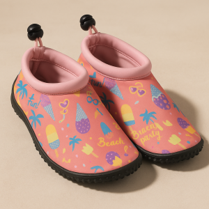 Аква обувки - детски - розови с принт сладолед