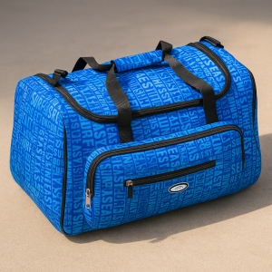 Пътна чанта Urban - синя с надписи - 71 х 32 х 36 см - 20 кг. - 81 литра